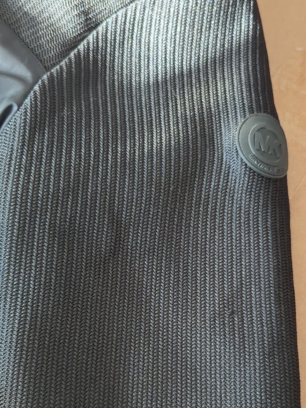 NWT Michael Kors Men's Mix-Media Ribbed Knit Full-Zip Hoodie Jacket Black LARGE - Picture 11 of 11